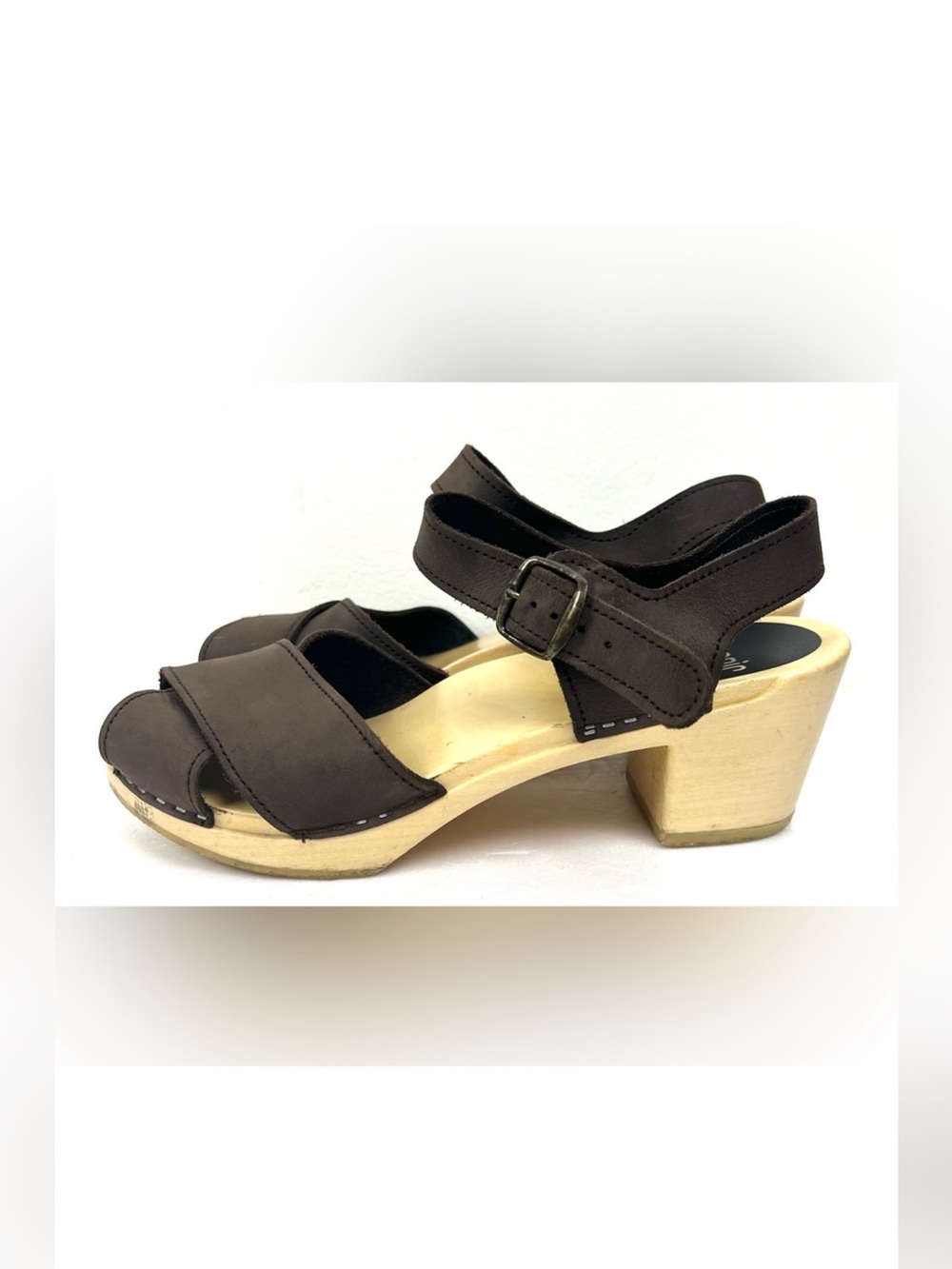 Scandic Footwear Cross Strap Leather Sandals Clogs